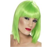 Perruque Glam Courte Avec Frange Vert - Vert vert