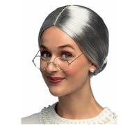 DEGUISE TOI - Perruque à chignon Grand-mère femme - Perruque - Taille Unique - Argenté/gris - Accessoires pour déguisement - - - Carnaval