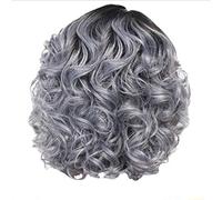 Perruque Gris Perruque Frisée Perruque Femme Full Wig Curly Styling Sexy Wig Perruque courte Perruque Cosplay (Grey, One Size)