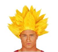 Fiestas Guirca Perruque Guerrier Samouraï Goku Taille unique Homme adulte Jaune