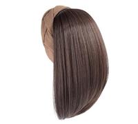 Perruque Hairpiece - En fibre synthétique - Aspect naturel - Pour femme - Extension de cheveux - Avec crochet pour une coiffure rapide