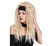 Perruque Halloween Carnaval Bandeau Dreadlocks Rasta Caraïbes Hippie Blonde Mix