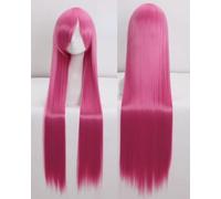 Perruque Halloween Mode Noël Party Dress Up Perruque Cosplay Perruque Universel 100cm Couleur Longs Cheveux Raides Cos Animation Haute Température Fil 099 Couleur : Rose Net 012 [1 Mètre]