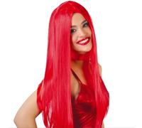 Perruque Halloween Rouge Longue Droite Élégante Pour Femmes Neuve
