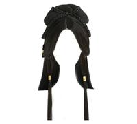 Perruque Hanfus noire longue synthétique asiatique, perruque traditionnelle tressée Updo Cosplay Costume chinois pour filles femmes tenue chinoise asiatique pour femmes