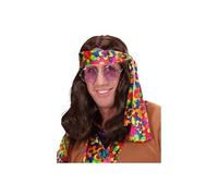 Perruque hippie marron homme