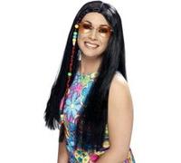 Perruque hippie noire adulte Taille Unique noire G