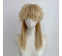 Perruque hippie synthétique jaune pour queue de loup Halloween synthétique | Pour une longueur moyenne polyvalente, audacieuse pour un look punk, pour un hippie fantaisiste pour une vibe