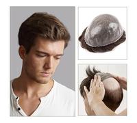 Perruque Homme Cheveux Courts Prothèse capillaire for hommes Base invisible sans nœud Toupet for hommes Système de cheveux humains Unités Injection Peau PU Systèmes de remplacement de prothèses capill
