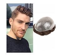 Perruque Homme Toupet for hommes Cheveux humains, Toupet for hommes 0,08 mm Pu Skin Base Toupee 7,5 pouces Perruques durables for hommes Ligne de cheveux naturelle Unité de système de cheveux humains