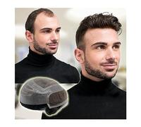 Perruque Homme Toupet for hommes Mono Top en dentelle avec PU autour de 10 "x8" postiche for hommes 6 "couleur noire naturelle toupet for hommes de cheveux humains Postiche Perruques pour Hommes(6 INC