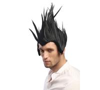 Perruque Hommes Femmes Carnaval Cosplay Rockabilly Punk Iro Favoris Noir