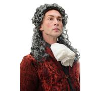 Perruque Hommes Femmes Carnaval Gris Noir Nuque Longue Chav Bouclé Baroque Noble