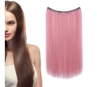 Perruque invisible à clipser, extensions de cheveux longs de 50 cm, postiche lisse pour femme, aspect naturel, extension de cheveux longs et droits pour femmes et filles, élégante