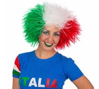Perruque Italie Sparata tricolore vert blanc rouge