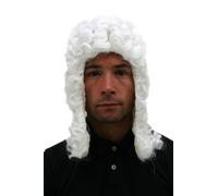 Perruque : Juge Baroque Juge Loge Noble Blanc Boucles Historique PW0171 Neuf