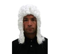 Perruque : Juge Baroque Juge Loge Noble Blanc Boucles Historique PW0171 Neuf