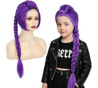 Perruque K/pop Demons Hunter Enfant - Perruque Tressée Demons pour Enfant, Cosplay Costume Accessoires pour FêTe, Comic Con, Performance sur ScèNe Accessoire de Cosplay