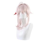 Perruque Kaedehara Kazuha pour cosplay, courte rose clair avec cheveux synthétiques, très douce et lisse, peignage facile, convient pour les personnages de comic-Con