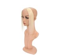 Perruque Lace Front 10 pouces en cheveux humains, avec raie au milieu et patch de ligne frontale, complément capillaire naturel et invisible.(Blonde)