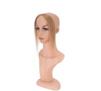 Perruque Lace Front 10 pouces en cheveux humains, avec raie au milieu et patch de ligne frontale, complément capillaire naturel et invisible. Effet naturel et Volumineux(Light Brown)