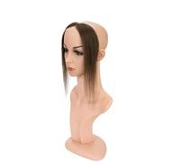Perruque Lace Front 10 pouces en cheveux humains, avec raie au milieu et patch de ligne frontale, complément capillaire naturel et invisible.(Dark Brown)