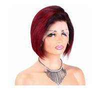 Perruque Lace Front 13x4, coupe pixie courte de 20 cm, sans colle, cheveux humains, densité 150, ligne de cheveux naturelle, for femmes noires Extensions de cheveux(T1B/99J#)