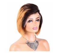 Perruque Lace Front 13x4, coupe pixie courte de 20 cm, sans colle, cheveux humains, densité 150, ligne de cheveux naturelle, for femmes noires Extensions de cheveux(T1B/30#)
