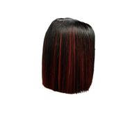Perruque Lace Front 2x6, raide comme une os, en cheveux humains vietnamiens, densité 200, sans colle, for femmes (200 g) Hair Extensions Pièces Wigs(P1b/red)