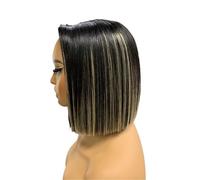 Perruque Lace Front 2x6, raide comme une os, en cheveux humains vietnamiens, densité 200, sans colle, for femmes (200 g) Extensions de cheveux(P1b/27)