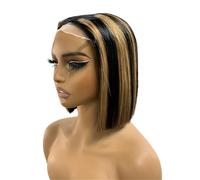 Perruque Lace Front 2x6, raide comme une os, en cheveux humains vietnamiens, densité 200, sans colle, for femmes (200 g)(P1b/黄30)