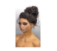 Perruque Lace Front 360 HD, boucles Deep Wave sans colle avec cordon de serrage invisible for femme, ligne de cheveux naturelle Postiche Cheveux Femme(22 inch)
