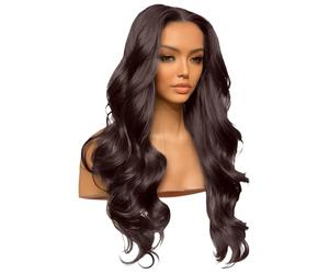 Perruque lace front synthétique sans colle, style ondulé long 20 pouces / 50,8 cm, réglable, effet naturel, confortable du matin au soir, pour un port facile et une allure soignée