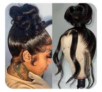 Perruque Lace Front Wig 360°, cheveux humains ondulés, 5x7, fermeture sans colle, 12-34 pouces, perruques brésiliennes pré-épilées, ondulées, style libre, densité 180 %, usure rapide Plongez dans un u
