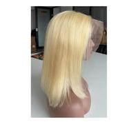 Perruque Lace Front Wig 613 Bob Cheveux Humains 13x4 HD Blonde Perruques Courtes Lisse Pré-épilées Densité 150(12inch)
