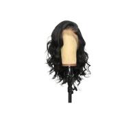 Perruque Lace Front Wig Body Wave Courte Noire, 1 Pièce, Synthétique Naturelle Sans Colle En Fiber Résistante À La Chaleur Avec Bébé 16 Pouces