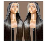Perruque Lace Front Wig HD 13x4, Perruques Cheveux Humains Raides, Perruque Frontale En Dentelle Transparente 360 pour Femmes, Pré-épilée Hair Extensions Pièces Wigs(30inches)