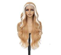 Perruque Lace Front Wig HD 30 Pouces For Femmes, Perruque Body Wave Pré-épilée 13x4, Naissance Des Cheveux Naturelle En Couches, Sans Colle Effet naturel et Volumineux(G26B-WHITE2)