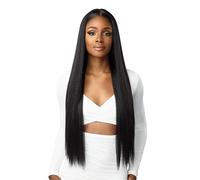 Perruque Lace Front Wig HD Sensationnel en cheveux humains m?lang?s, coupe droite en dentelle Butta 32 1B