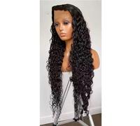 Perruque Lace Front Wig naturelle ondulée, cheveux humains, pre-plucked, transparent, 30 pouces, densité #180, 30 pouces, densité #180