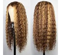 Perruque Lace Front Wig Pour Femmes, Ensemble De Perruques Faites À La Main, Petites Boucles Longues Et Bouclées, Boucles Latino-Américaines, Couleur Piano