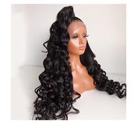 Perruque Lace Front Wig Synthétique Sans Colle, Densité De Perruque Avec Partie Centrale, Pre-Plucked, Résistante, Grise, Ondulée, Pour Femmes (22 Pouces)
