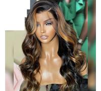 Perruque Lace Frontal Wig synthétique Body Wave transparente HD 13x4, perruques pré-cueillies couleur 22 pouces #13x4 pour femmes