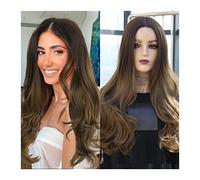 Perruque Lace Wig Synthétique 24 Pouces, Perruque Longue Ondulée Avec Raie Au Milieu Pour Femme, Perruque En Fibre Haute Température Sur Petite Zone, Mode Naturelle Fête/Quotidienne/Cosplay, Perruque