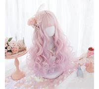 Perruque Lolita de 50 cm de long bouclée rose bonbon couleurs douce perruque cosplay femme fille