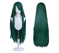 Perruque Longue 100 cm, Cosplay Anime Universel, Parfaite pour Fêtes, Usage Quotidien, Festivals, Halloween (Vert foncé)