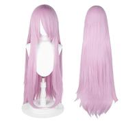 Perruque Longue 100 cm, Cosplay Anime Universel, Parfaite pour Fêtes, Usage Quotidien, Festivals, Halloween (Rose pastel)