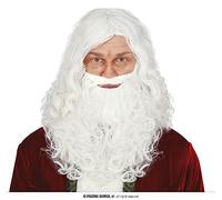 Perruque longue avec barbe de Noël dans une boîte
