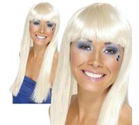 Perruque Longue Blonde Accessoire De Costume Rétro Années 70 Pour Femmes