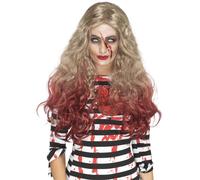 Zombie Perruques Adultes Tâches de Sang Halloween Hommes Femmes Horreur Bouclé